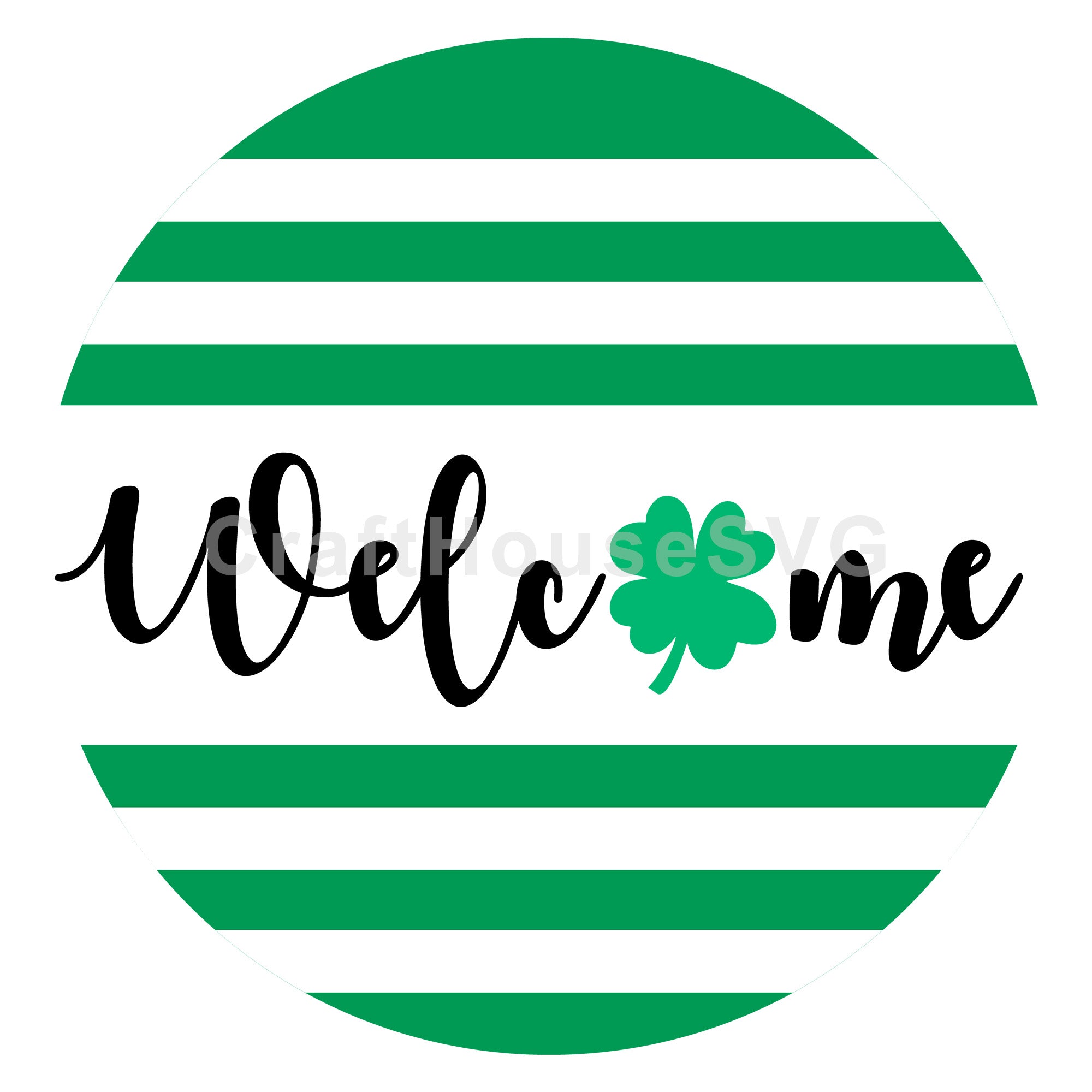 Welcome Clover St. Patrick's Day Round Sign SVG