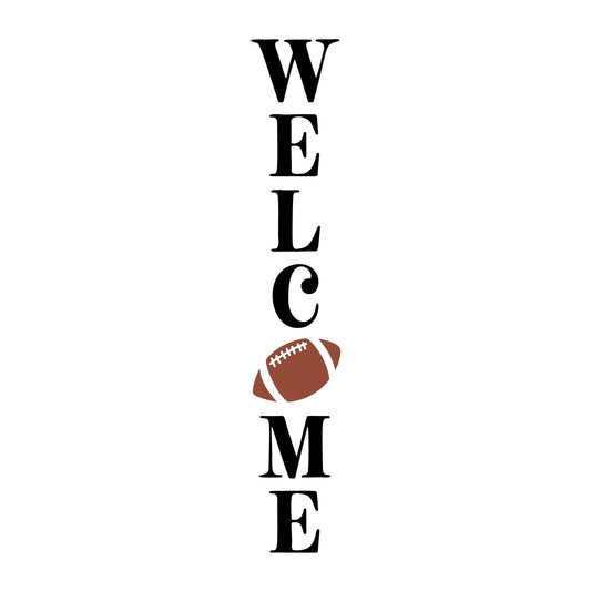 Welcome Football SVG design for Cricut, Silhouette, laser cutting, vinyl, sublimation, fall welcome signs, and autumn craft projects.