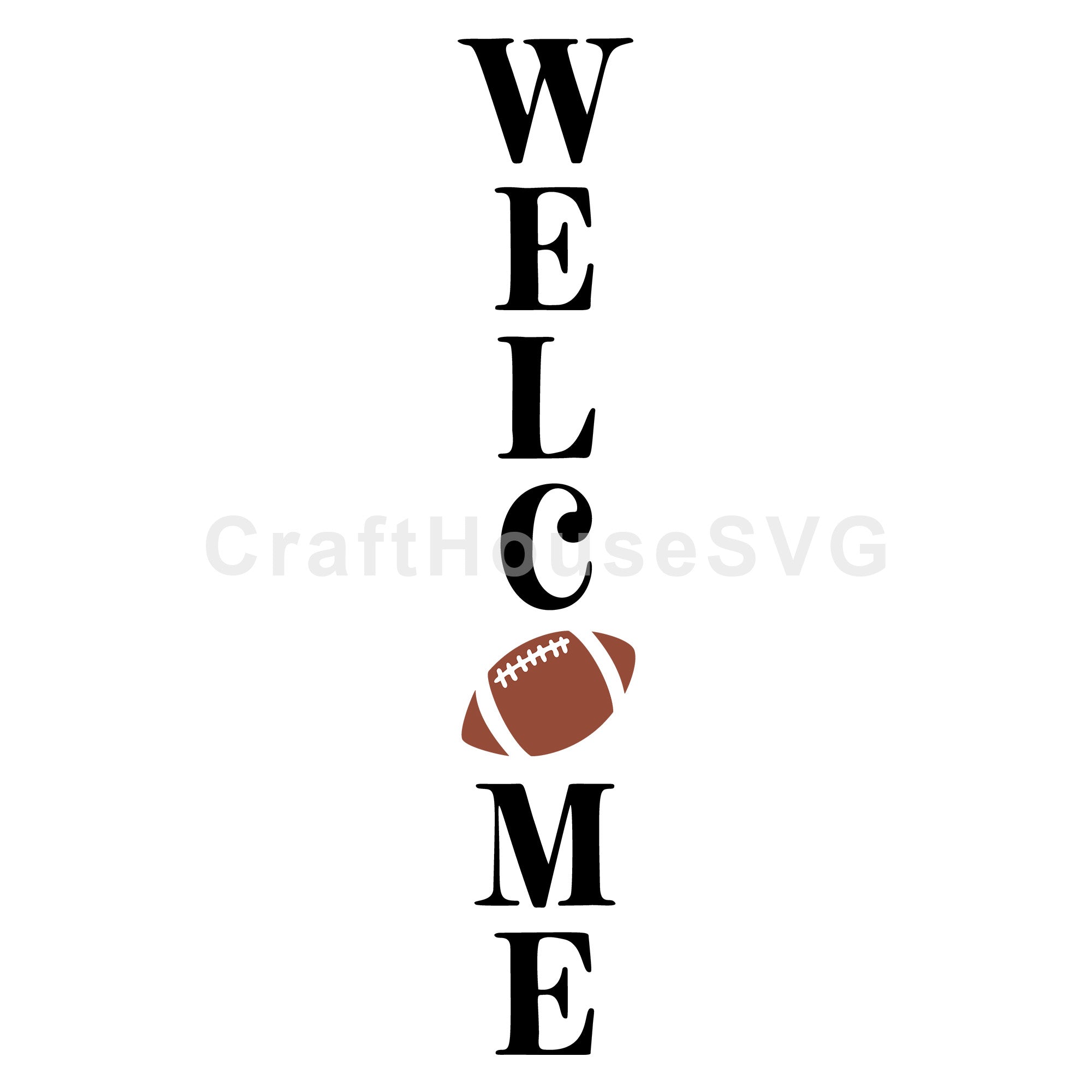 Welcome Football SVG Fall Vertical Sign