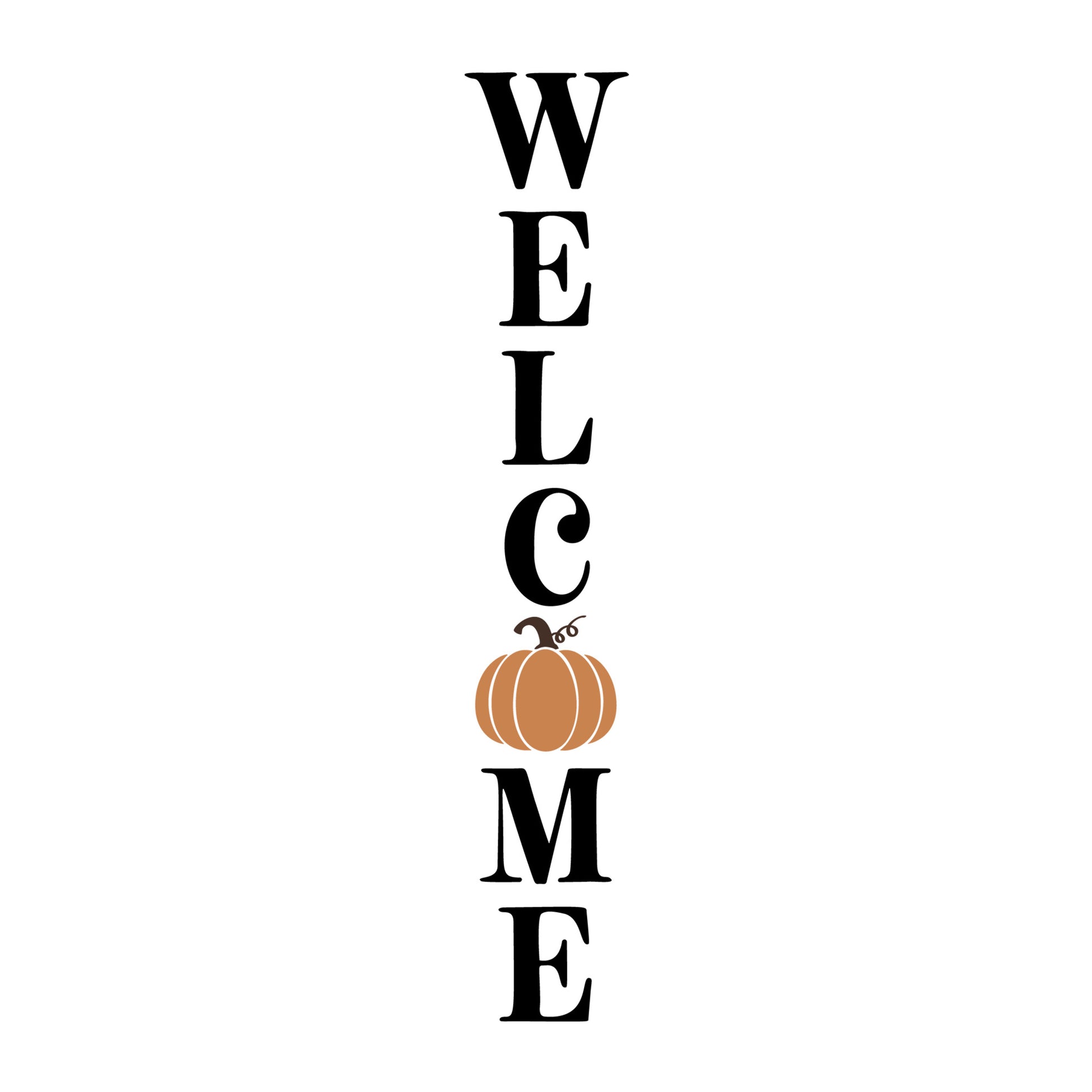 Welcome Pumpkin SVG design for Cricut, Silhouette, laser cutting, vinyl, sublimation, fall welcome signs, and autumn craft projects.