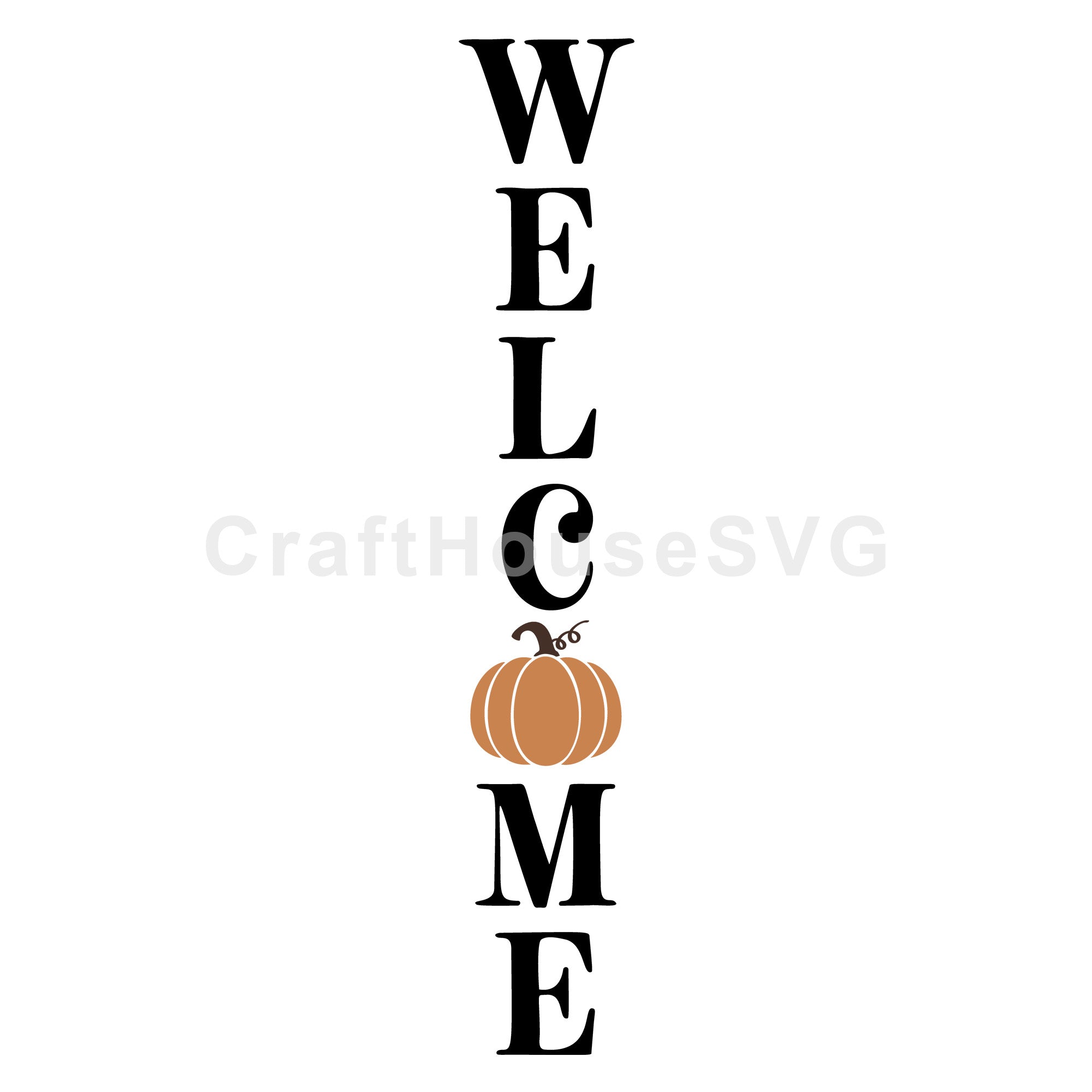 Welcome Pumpkin SVG Fall Vertical Sign