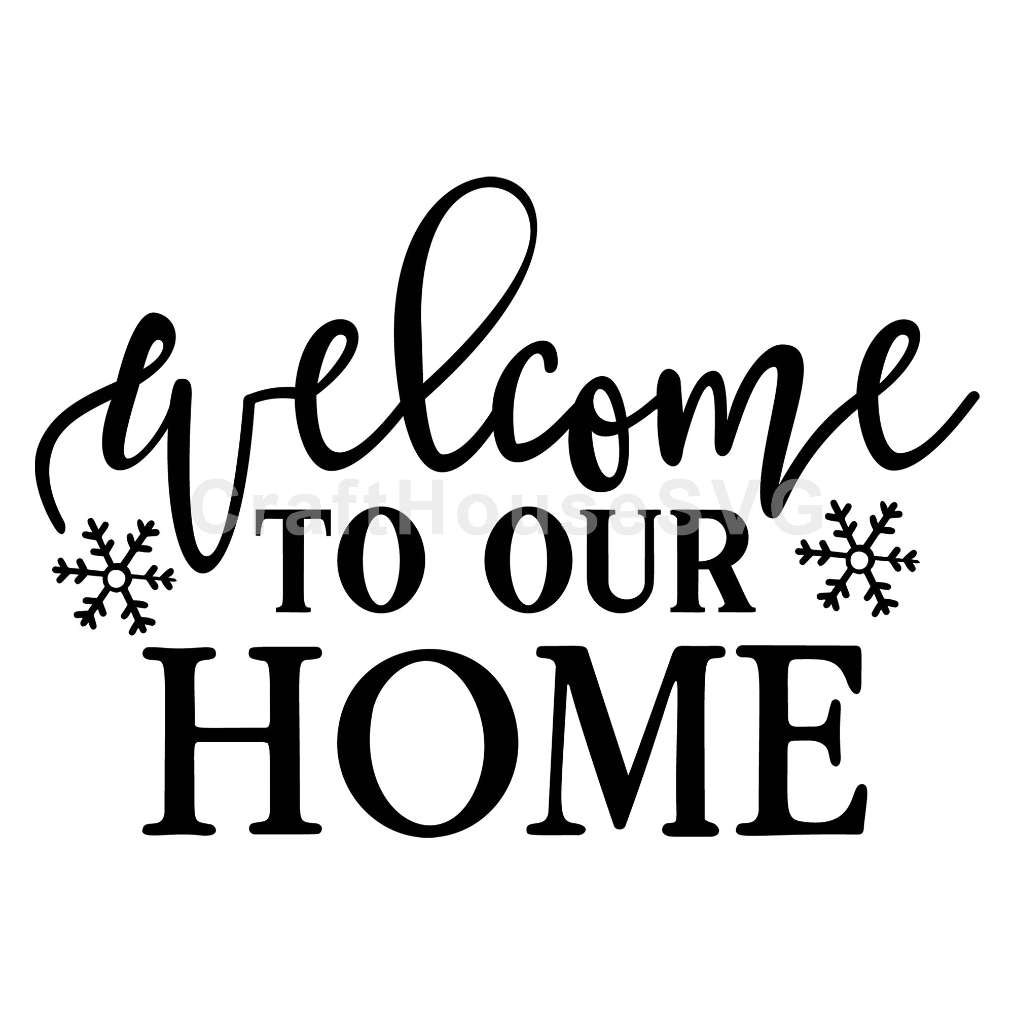 Welcome To Our Home Christmas Round Sign SVG