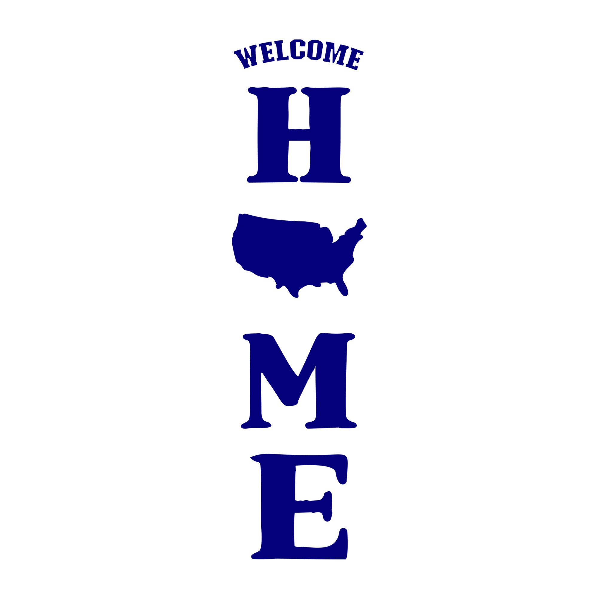 Welcome Home US Map SVG design for Cricut, Silhouette, laser cutting, vinyl, sublimation, 4th of July, and patriotic craft projects.