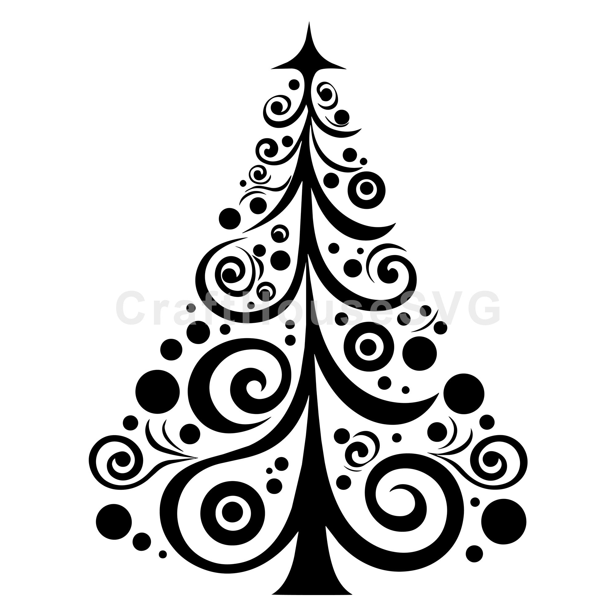 Artistic Christmas Tree with Circular Patterns SVG