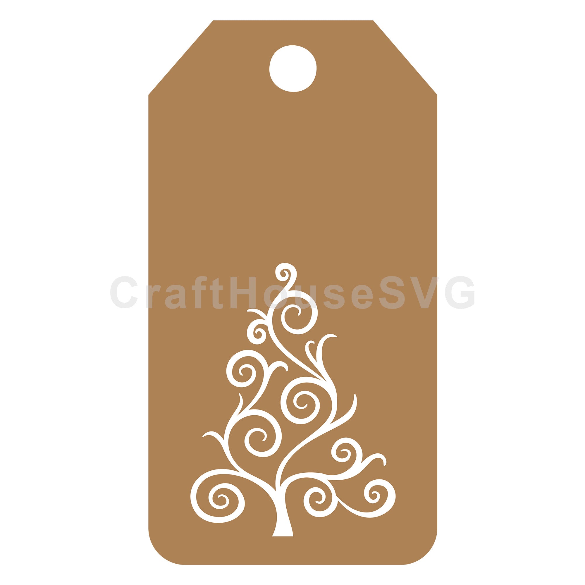 Whimsical Christmas Tree Gift Tag SVG