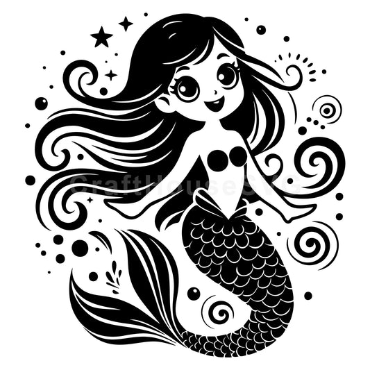 Whimsical Mermaid SVG