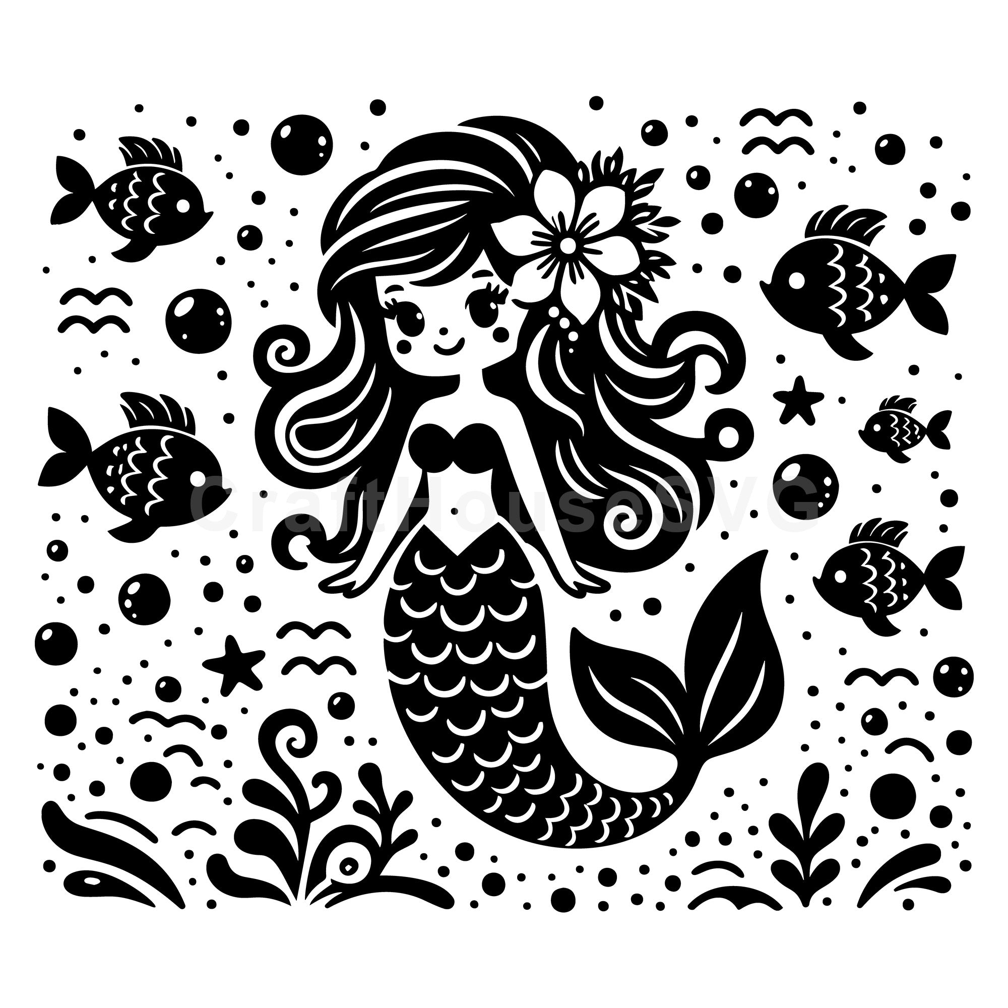 Fairy Tale Mermaid SVG