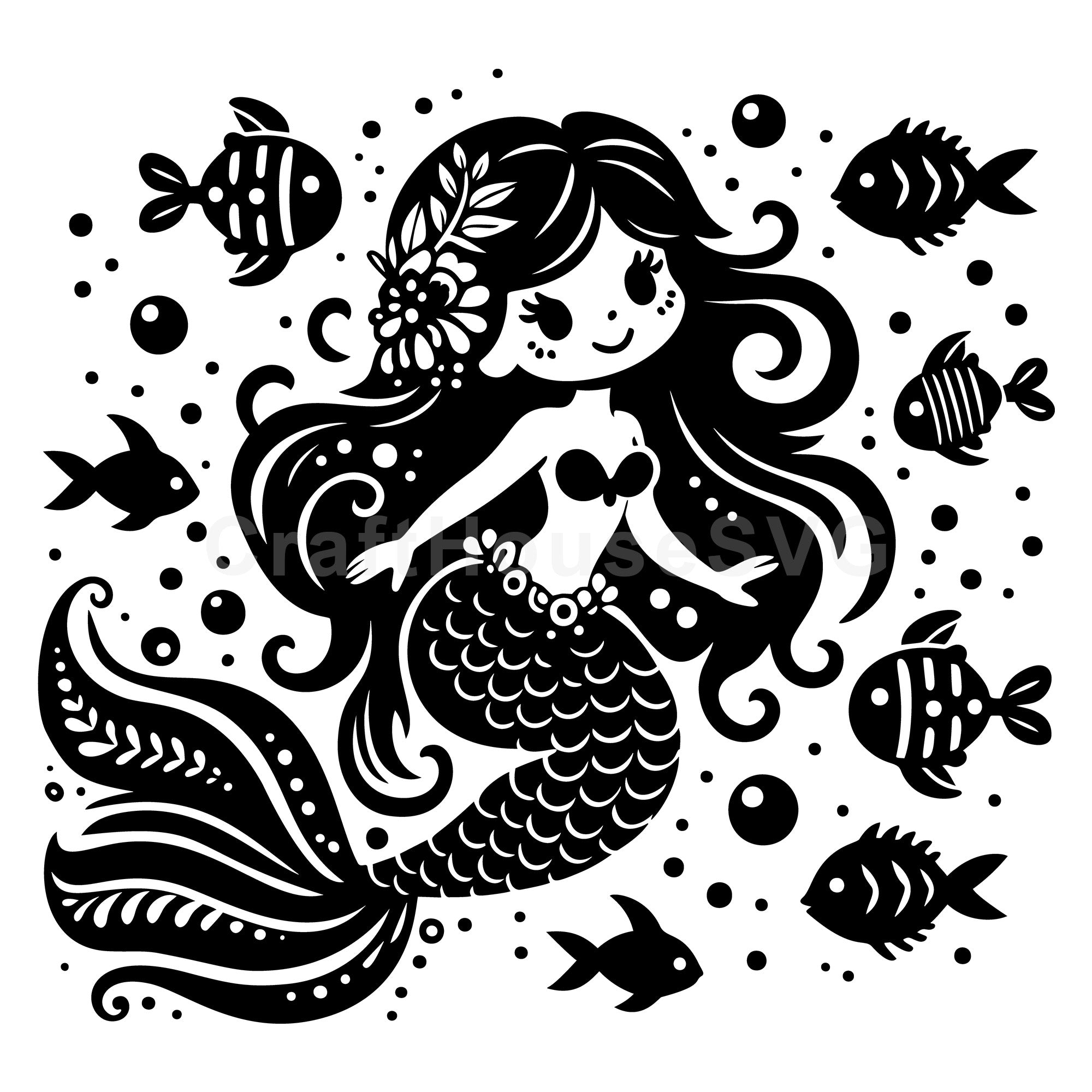 Mermaid Under the Sea SVG