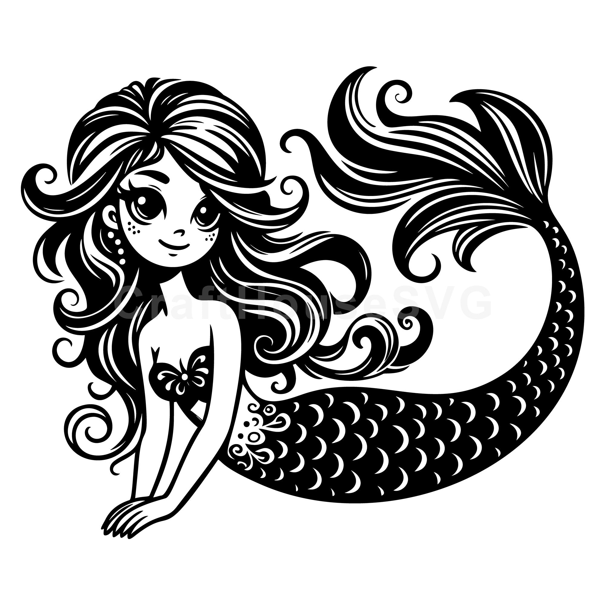 Lovely Mermaid SVG