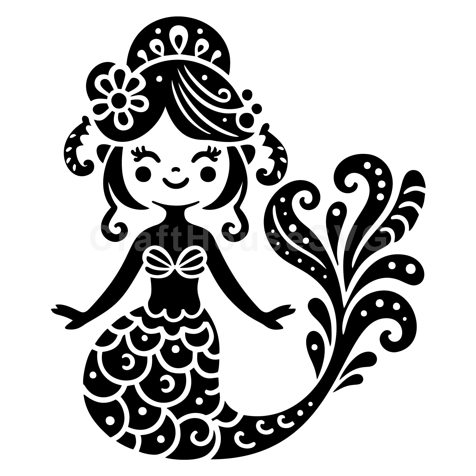 Beautiful Mermaid SVG Cut File