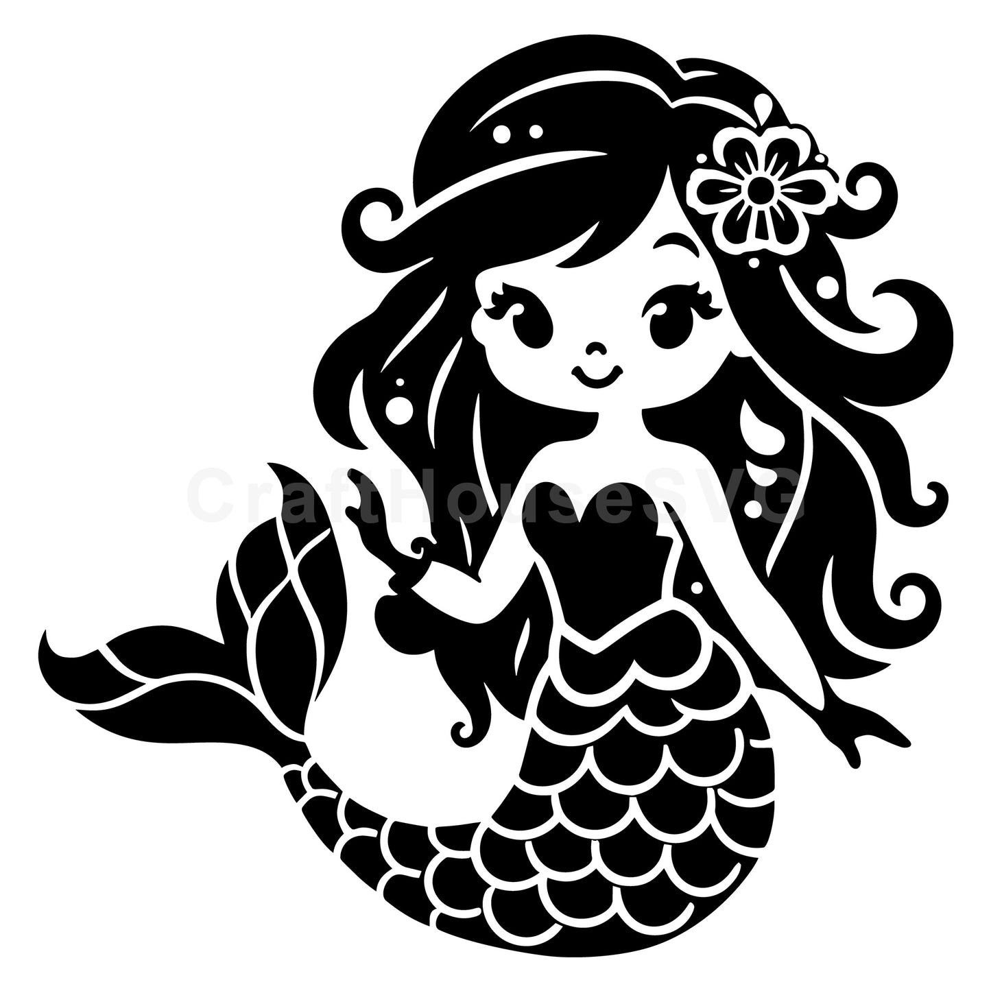 Cute Mermaid SVG Cut File