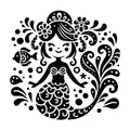 Whimsical Mermaid SVG design for Cricut, Silhouette, laser cutting, vinyl, sublimation, and craft projects.