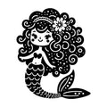 Whimsical Mermaid SVG design for Cricut, Silhouette, laser cutting, vinyl, sublimation, and craft projects.