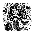 Whimsical Mermaid SVG design for Cricut, Silhouette, laser cutting, vinyl, sublimation, and craft projects.