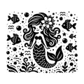 Whimsical Mermaid SVG design for Cricut, Silhouette, laser cutting, vinyl, sublimation, and craft projects.