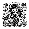 Whimsical Mermaid SVG design for Cricut, Silhouette, laser cutting, vinyl, sublimation, and craft projects.