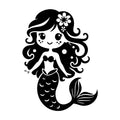 Whimsical Mermaid SVG design for Cricut, Silhouette, laser cutting, vinyl, sublimation, and craft projects.