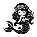 Whimsical Mermaid SVG design for Cricut, Silhouette, laser cutting, vinyl, sublimation, and craft projects.