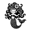 Whimsical Mermaid SVG design for Cricut, Silhouette, laser cutting, vinyl, sublimation, and craft projects.