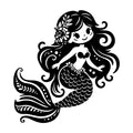Whimsical Mermaid SVG design for Cricut, Silhouette, laser cutting, vinyl, sublimation, and craft projects.