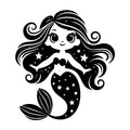 Whimsical Mermaid SVG design for Cricut, Silhouette, laser cutting, vinyl, sublimation, and craft projects.
