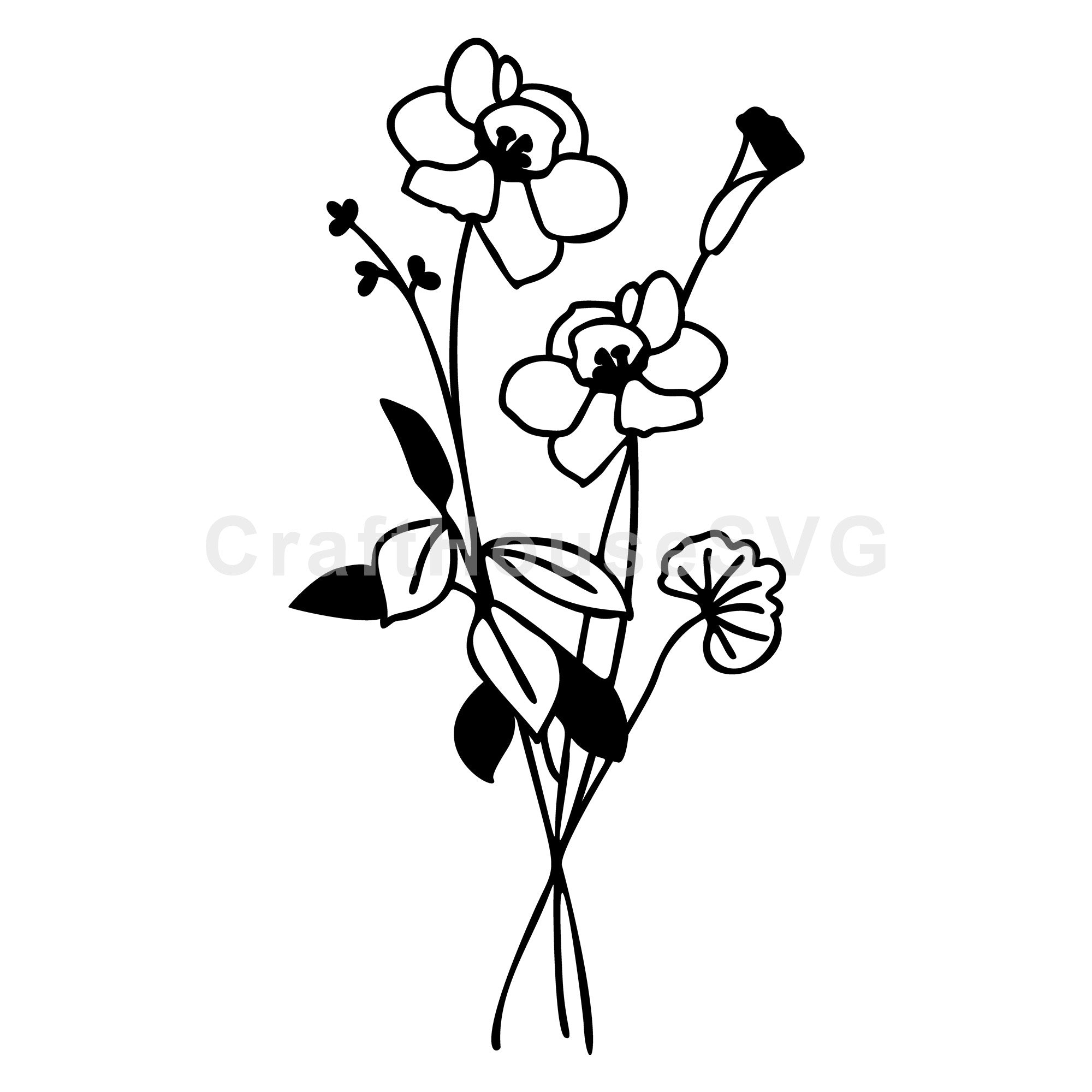 Floral Trio Wildflowers SVG