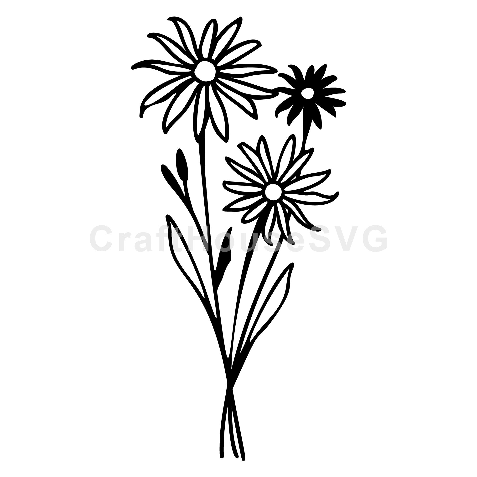 Daisy Trio Wildflowers SVG