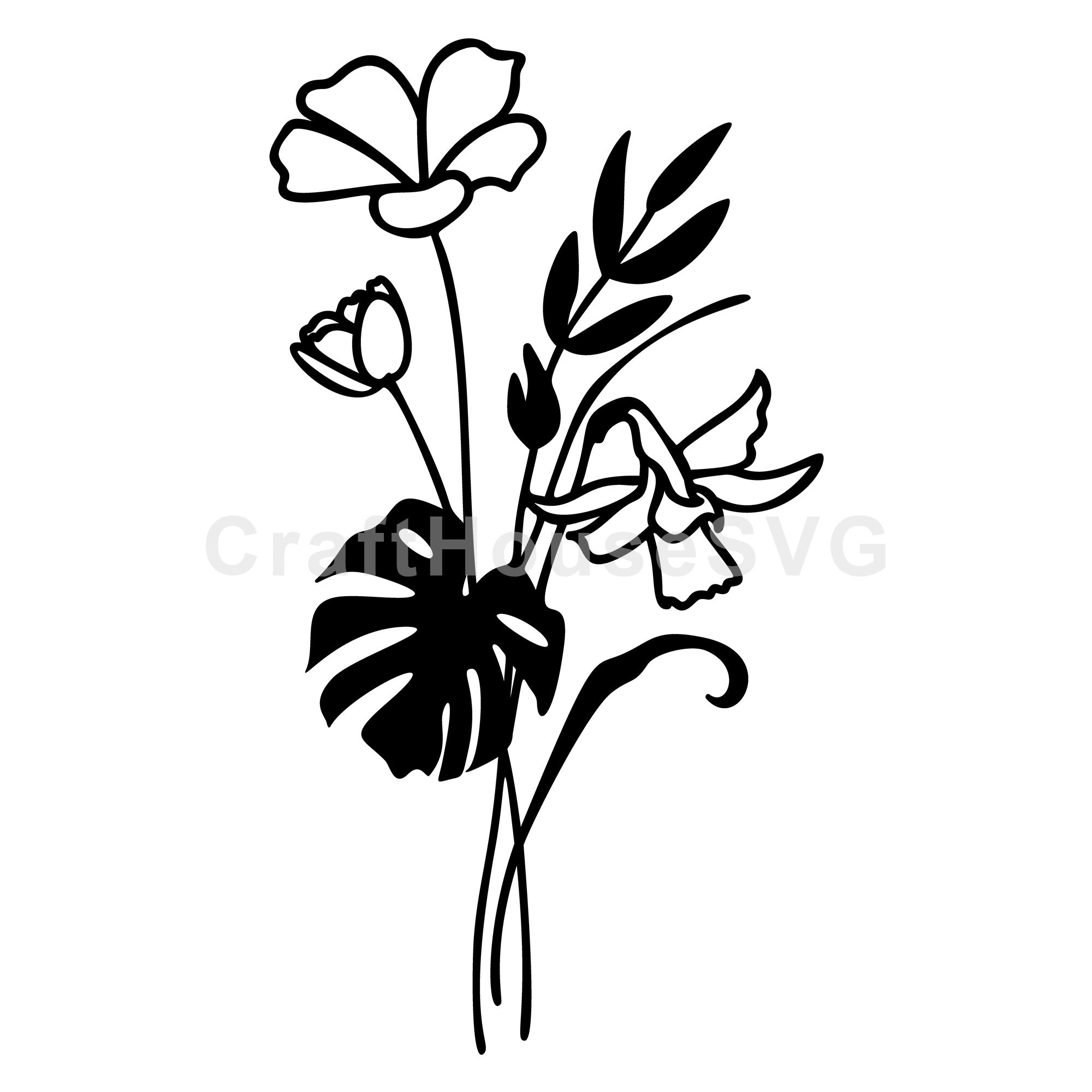 Tropical Flower Wildflowers SVG