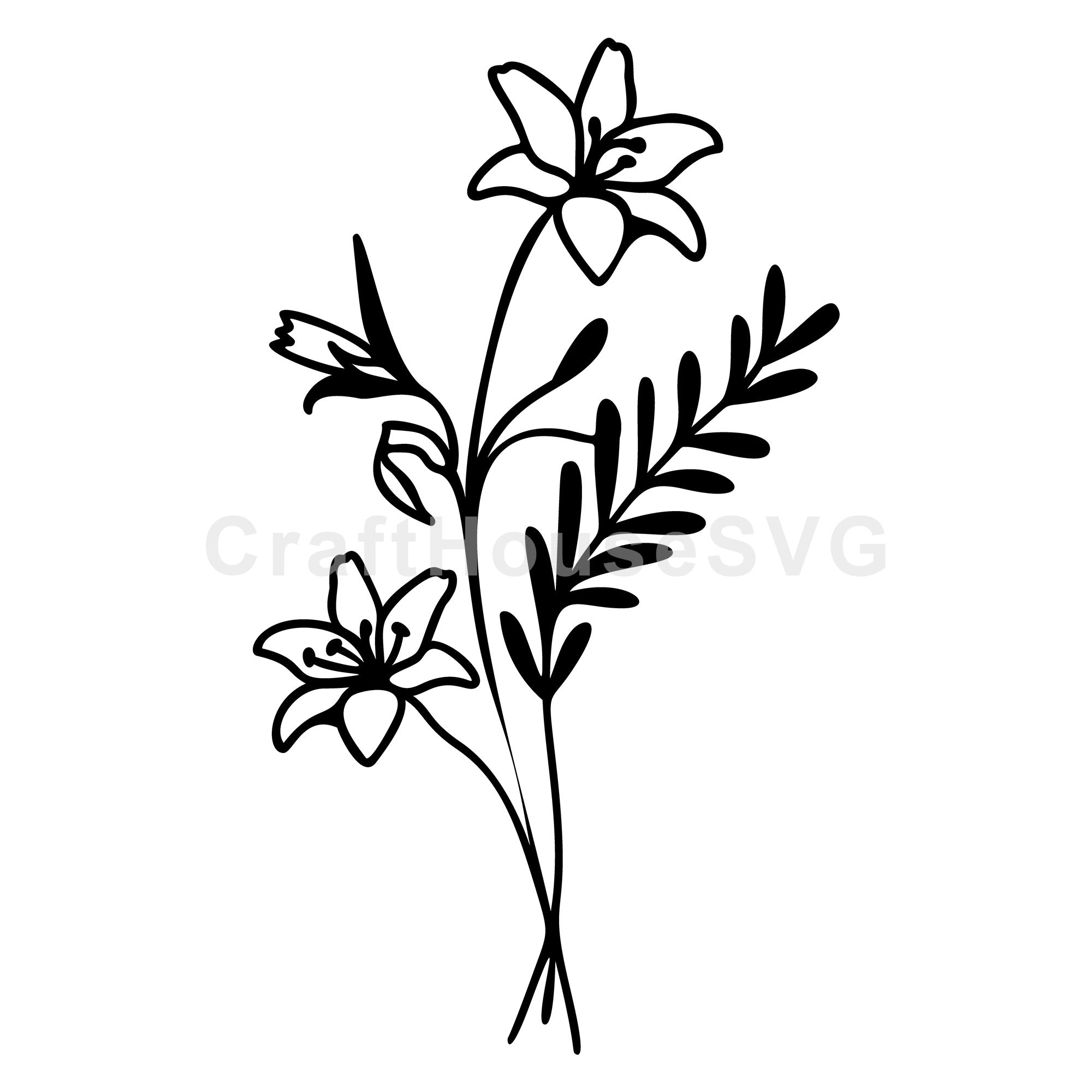 Lily Duo Wildflowers SVG