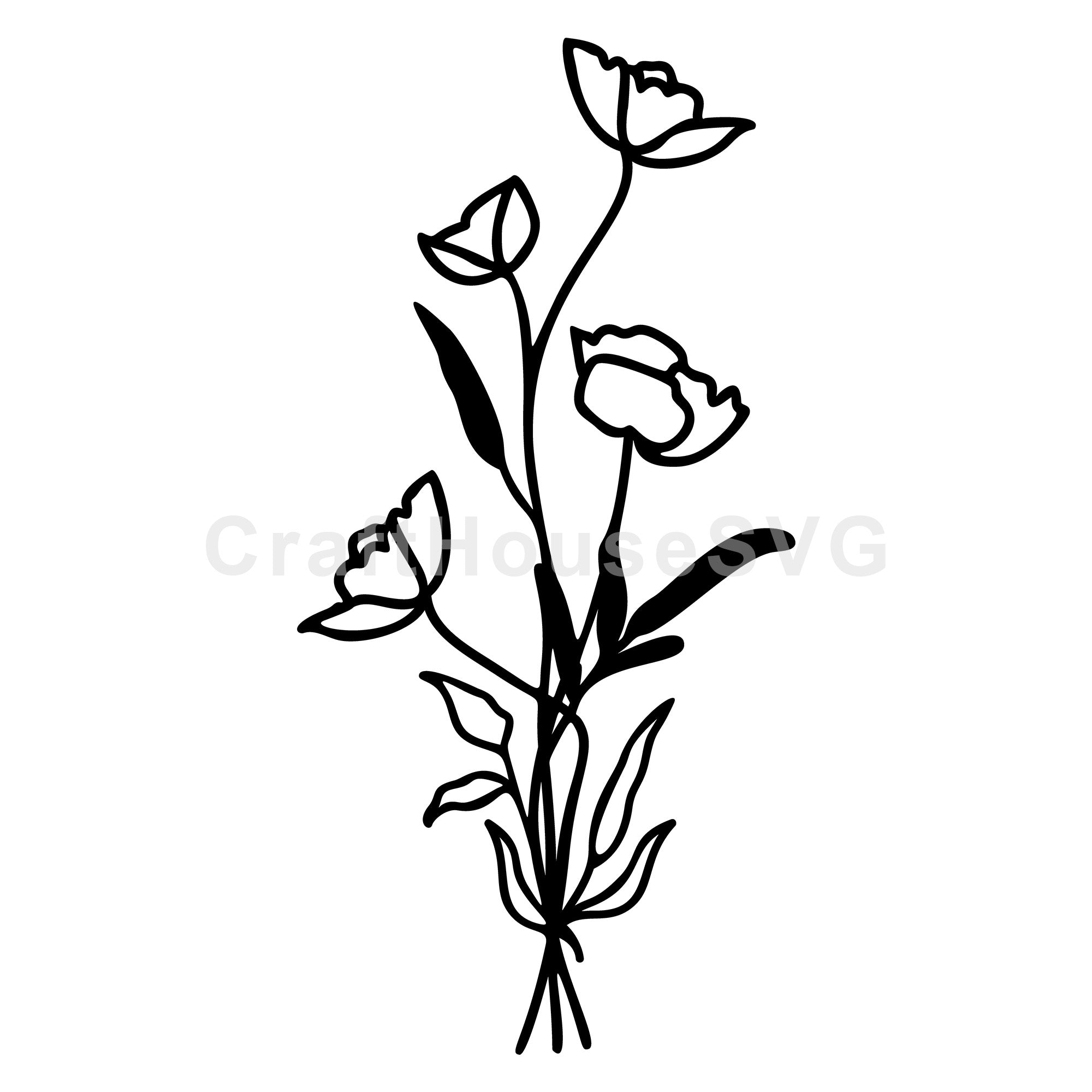 Elegant Tulip Arrangement SVG