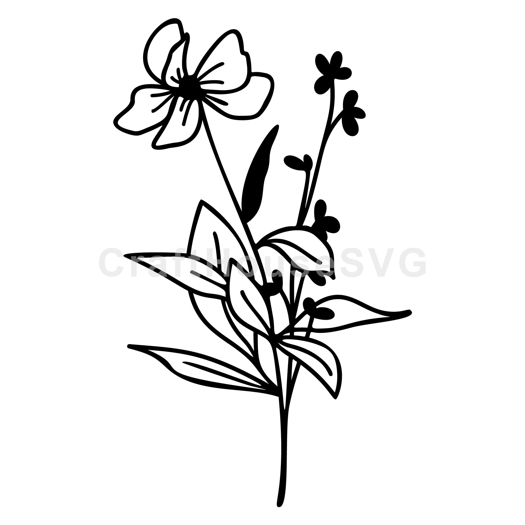 Charming Floral Sprig SVG