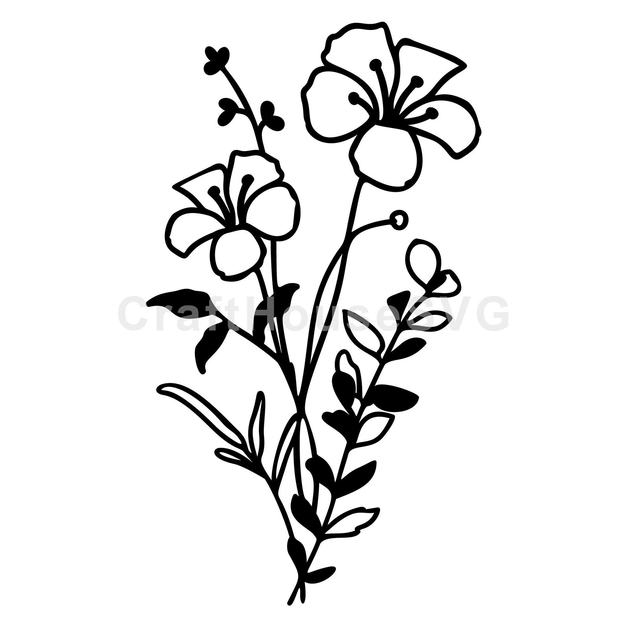 Charming Floral Sprig SVG