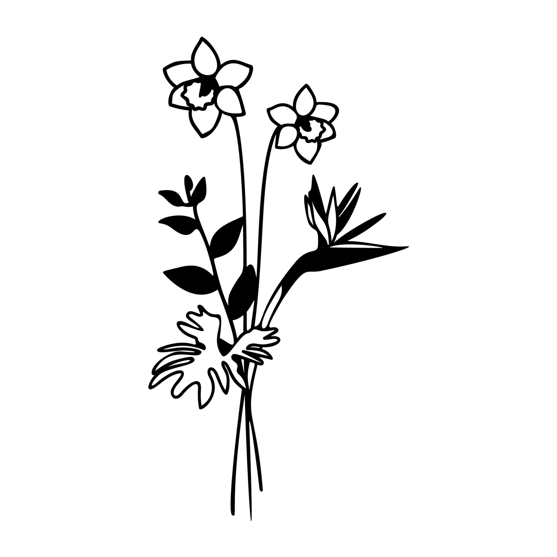 Wildflower Bouquet SVG design for Cricut, Silhouette, laser cutting, vinyl, sublimation, floral crafts, and DIY projects.