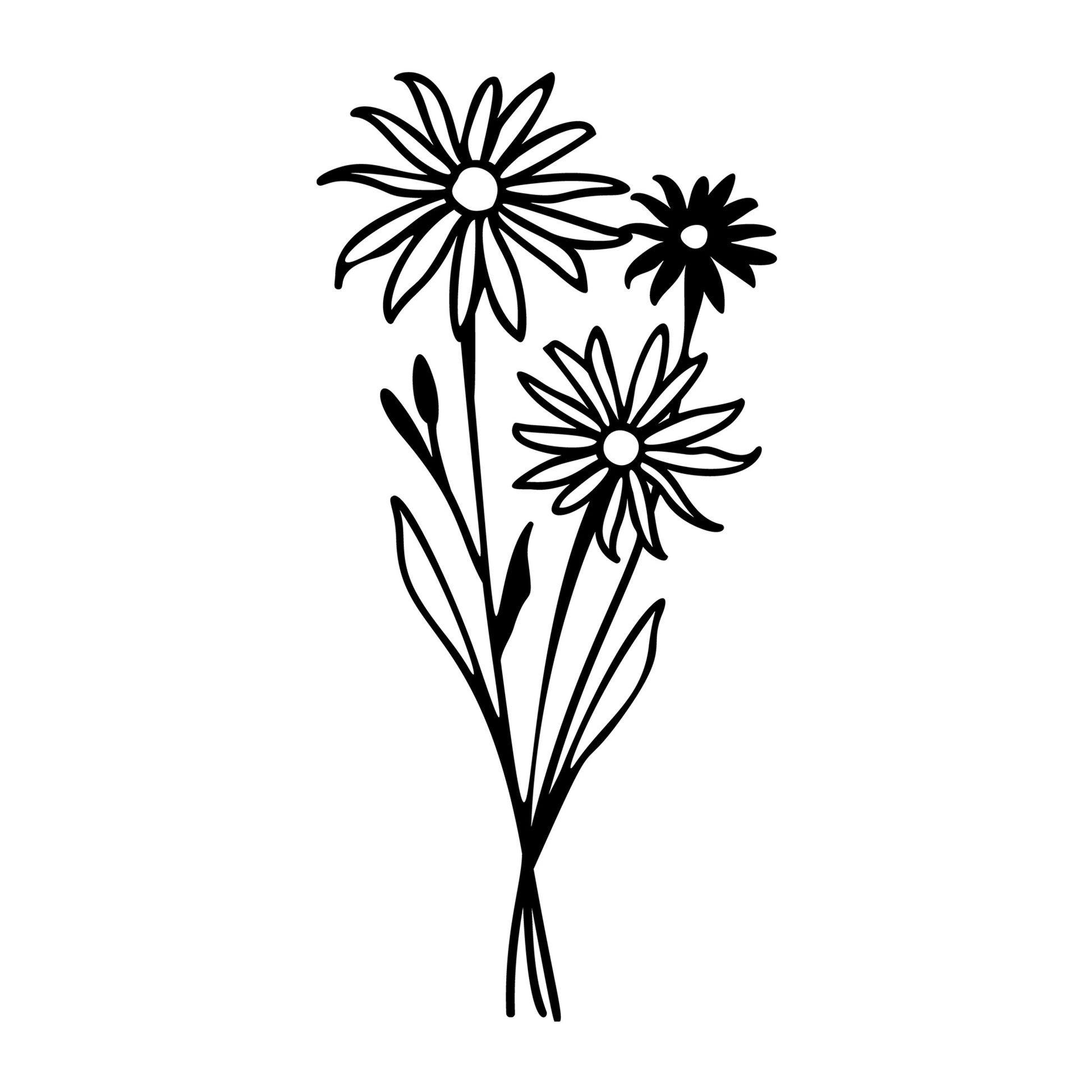 Wildflower Bouquet SVG design for Cricut, Silhouette, laser cutting, vinyl, sublimation, floral crafts, and DIY projects.