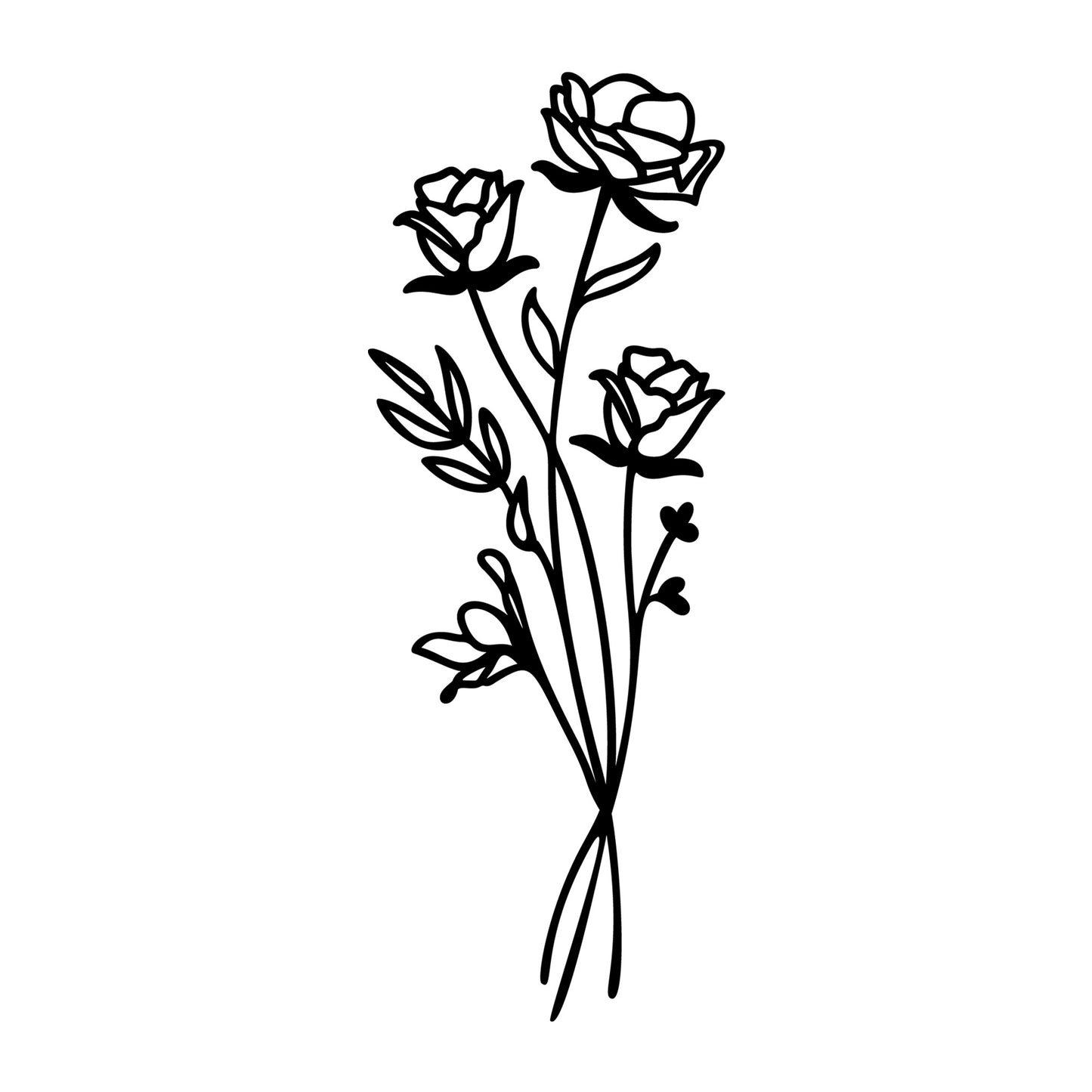 Wildflower Bouquet SVG design for Cricut, Silhouette, laser cutting, vinyl, sublimation, floral crafts, and DIY projects.