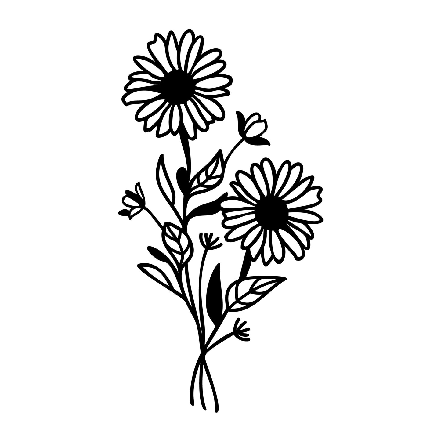 Wildflower Bouquet SVG design for Cricut, Silhouette, laser cutting, vinyl, sublimation, floral crafts, and DIY projects.