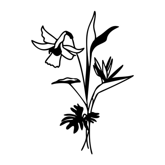 Wildflower Bouquet SVG design for Cricut, Silhouette, laser cutting, vinyl, sublimation, floral crafts, and DIY projects.