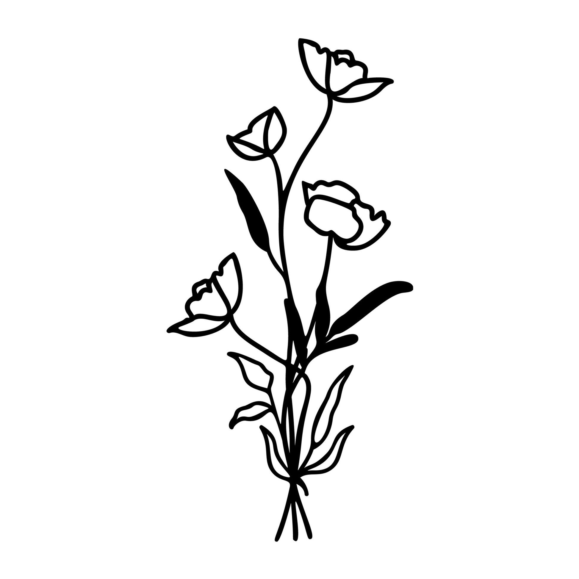 Wildflower Bouquet SVG design for Cricut, Silhouette, laser cutting, vinyl, sublimation, floral crafts, and DIY projects.