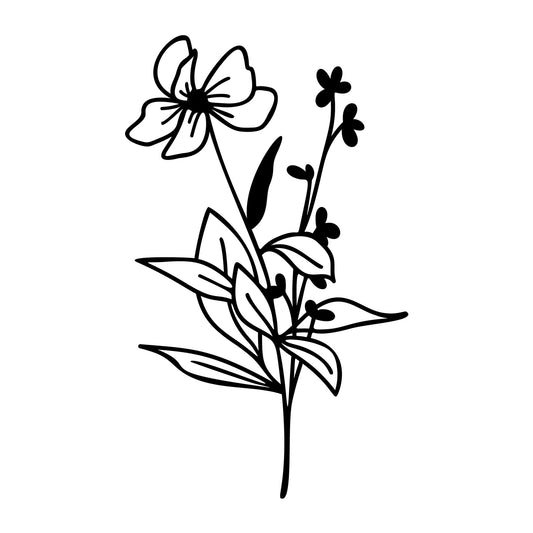 Wildflower Bouquet SVG design for Cricut, Silhouette, laser cutting, vinyl, sublimation, floral crafts, and DIY projects.