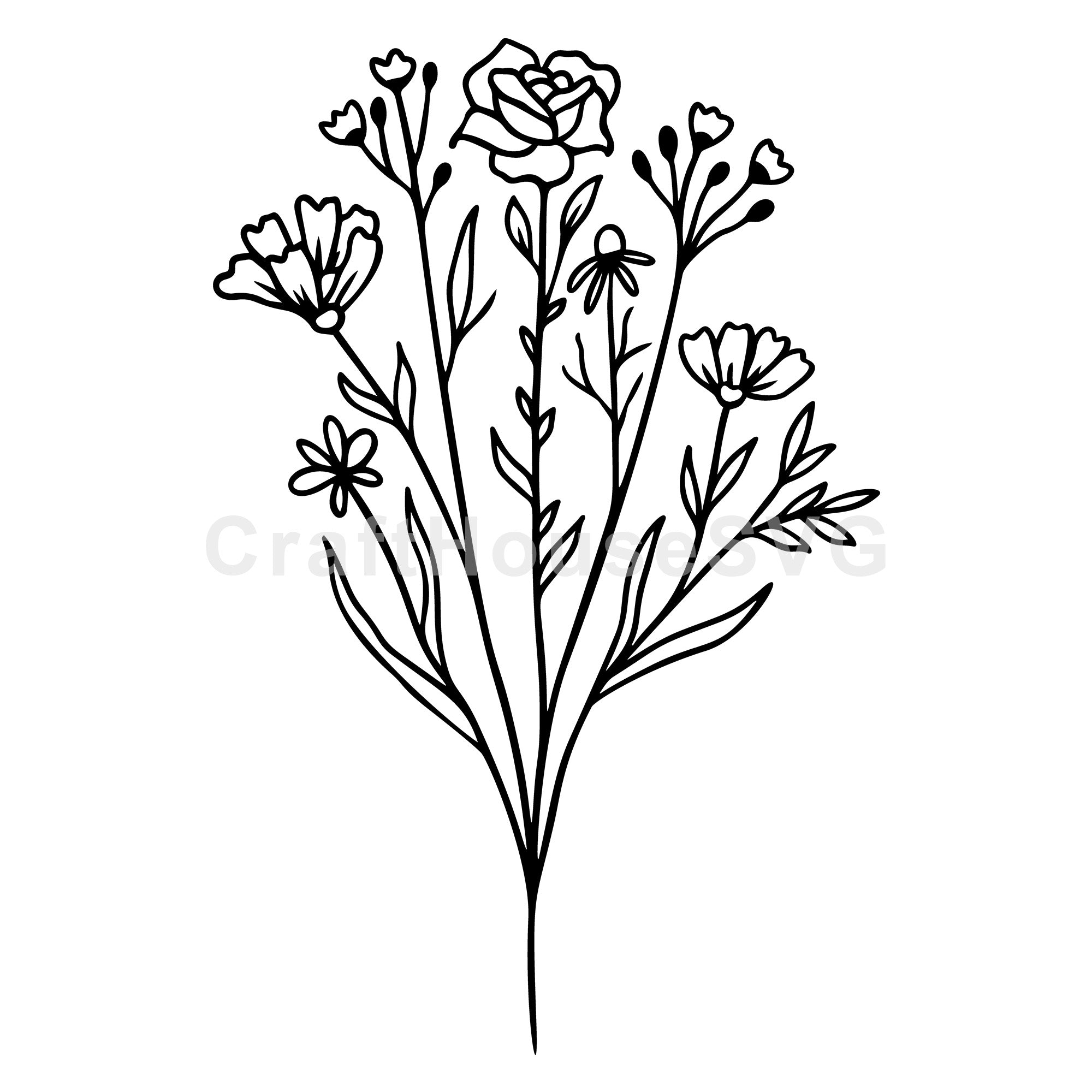 Simple Floral Bouquet SVG