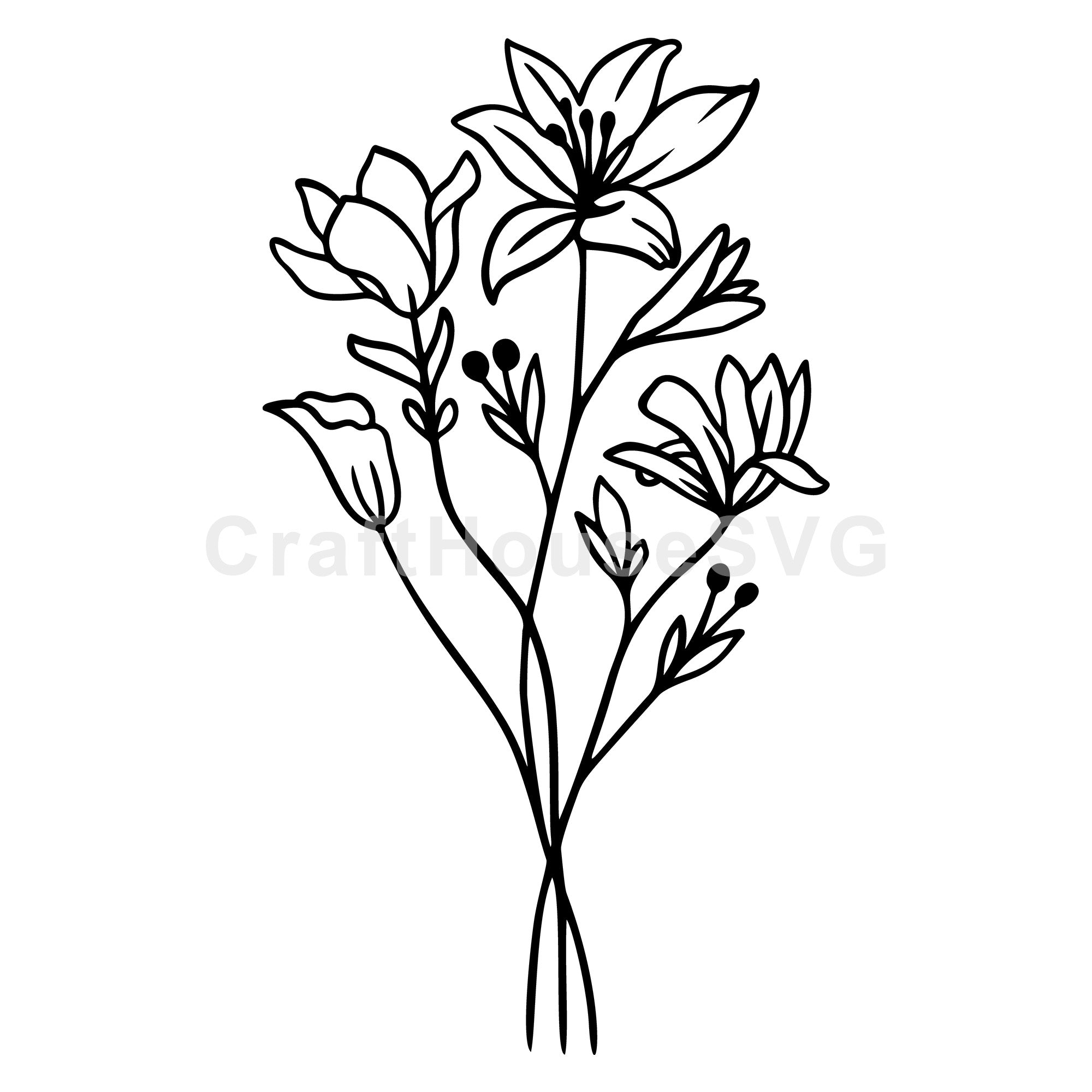 Delicate Wildflower Bunch SVG