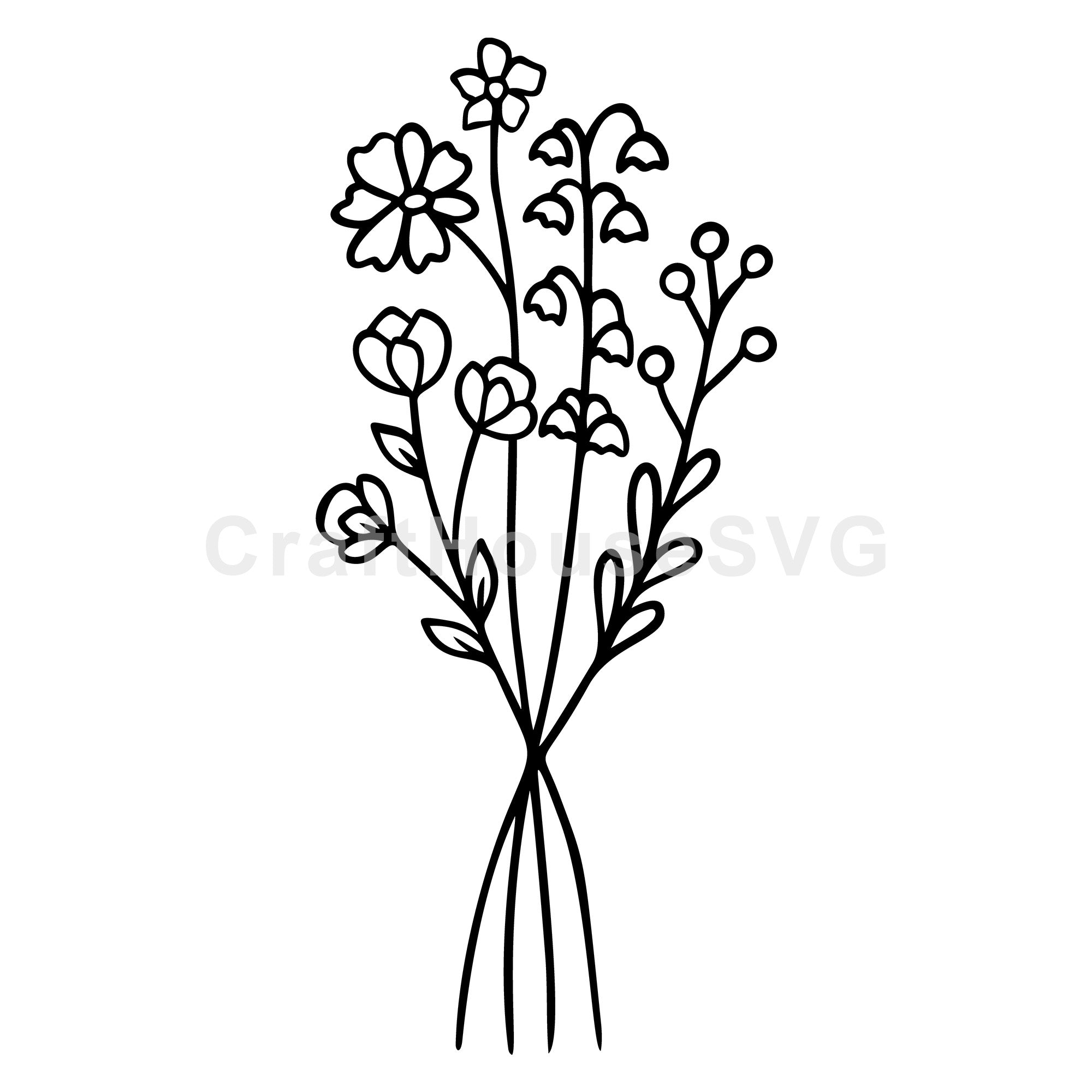 Lovely Wildflower Stems SVG