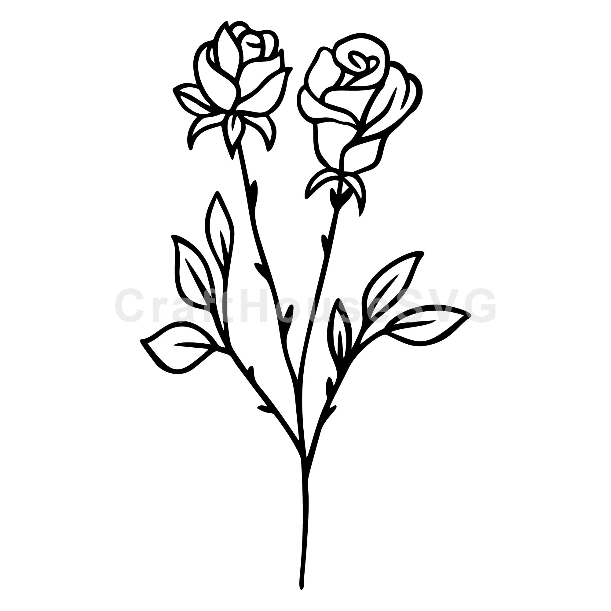 Rose Wildflower Bouquet SVG