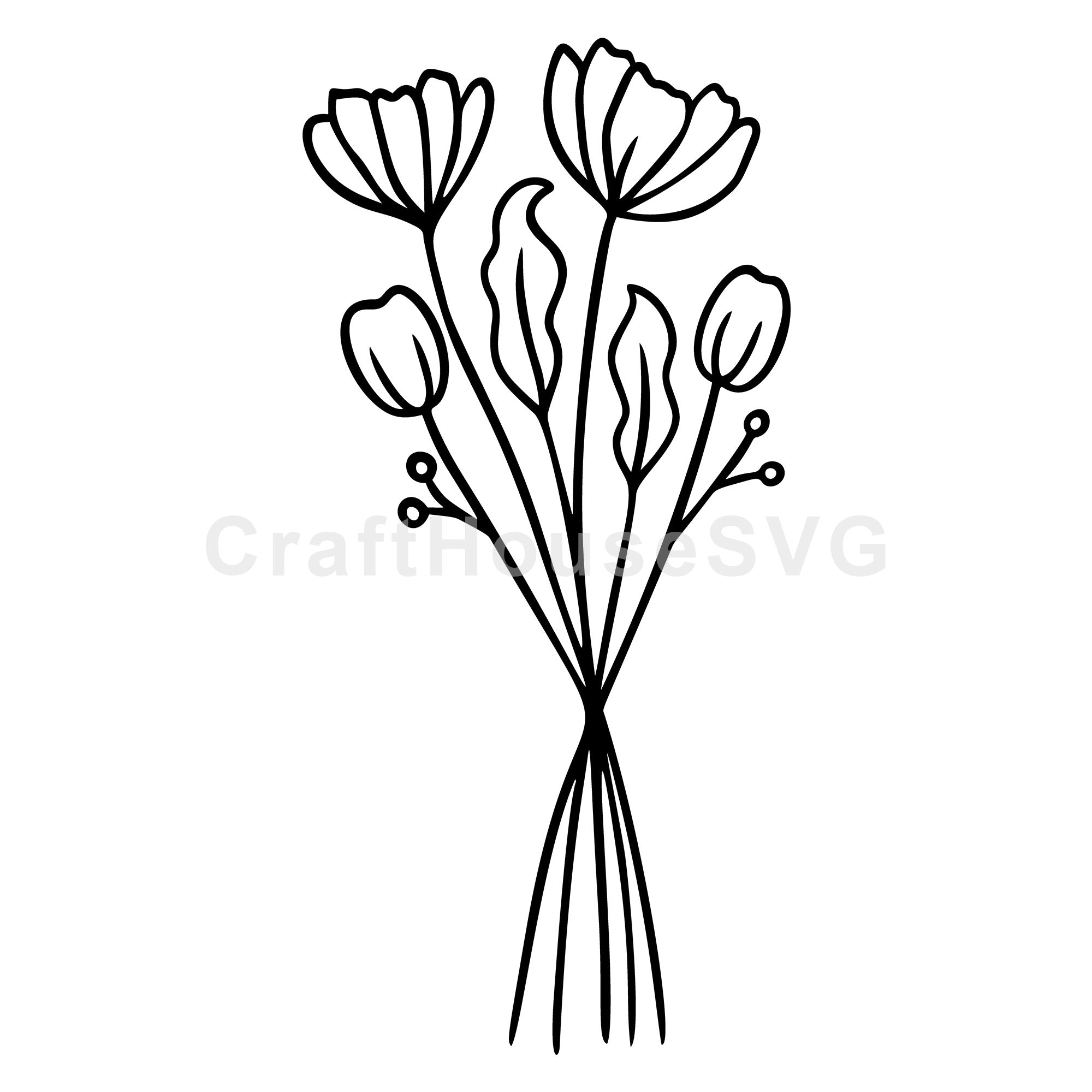 Simple Bloom Wildflowers SVG