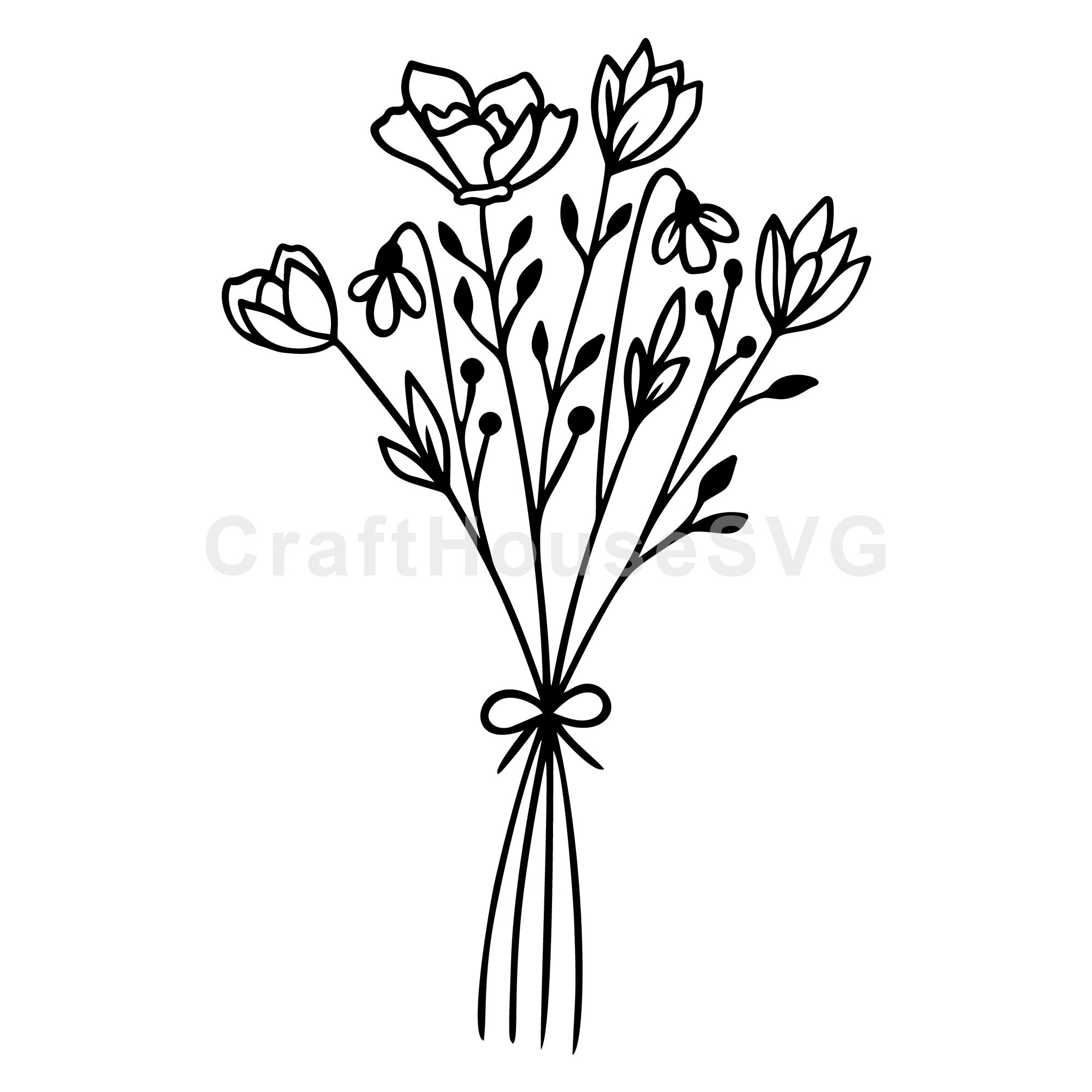 Blooming Bouquet Wildflowers SVG