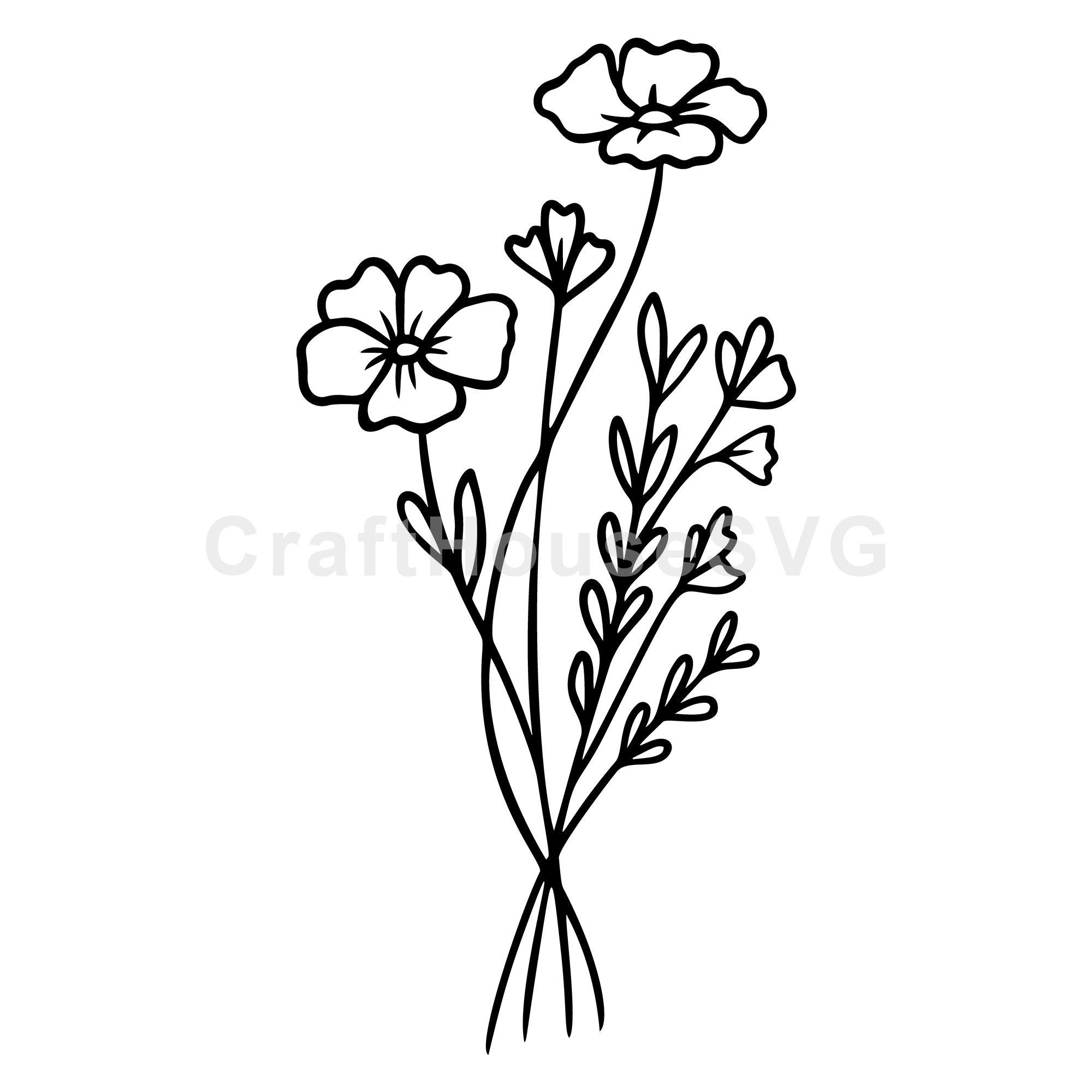 Graceful Blooms Wildflowers SVG