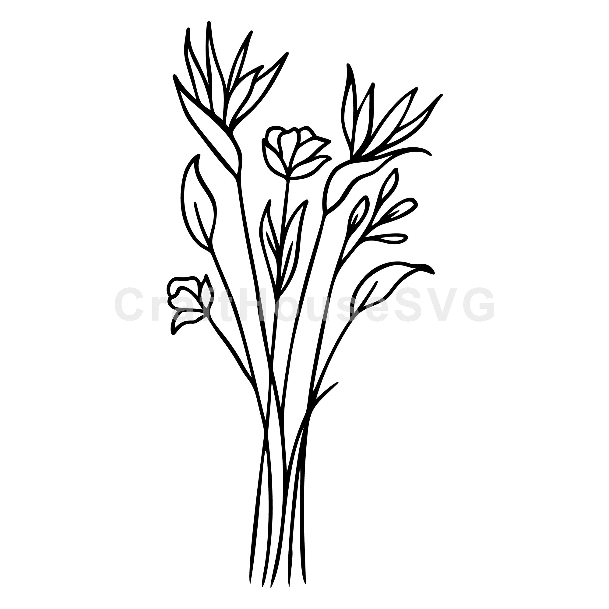 Tall Stems Wildflowers SVG