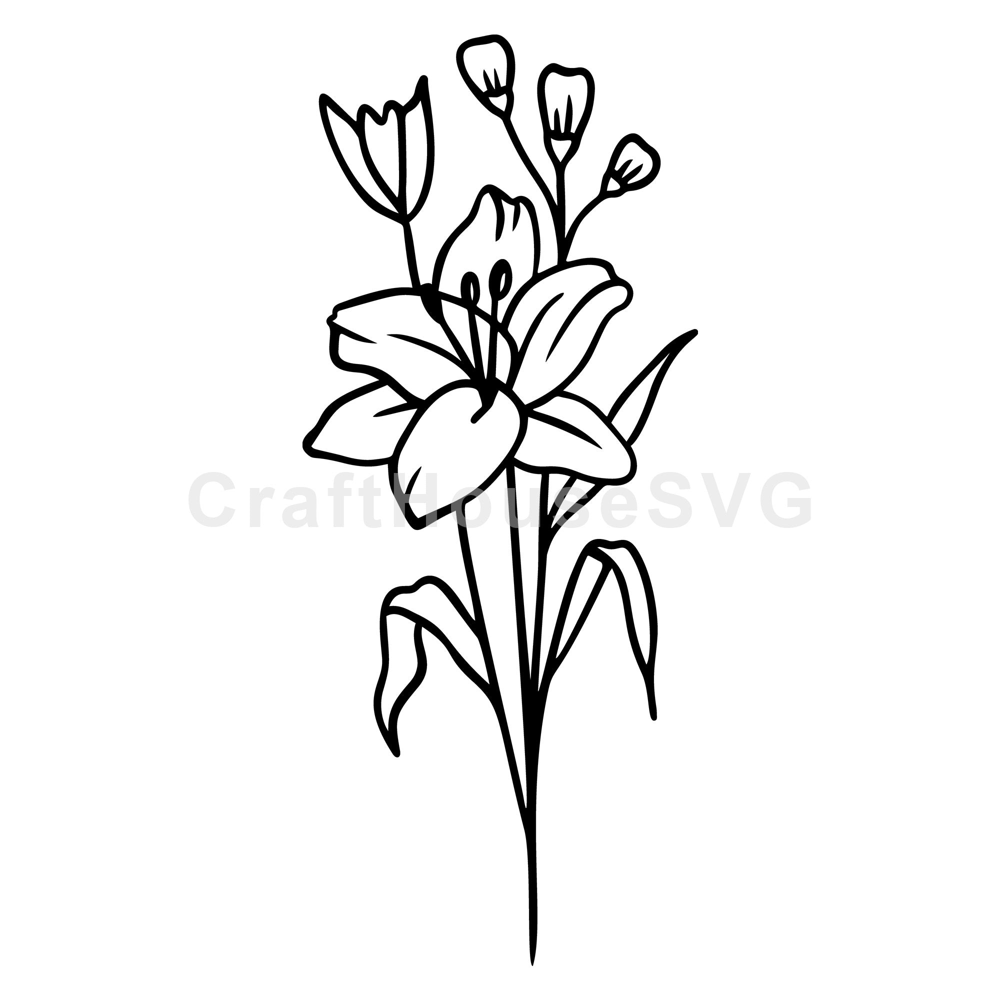 Lush Lily Blooms SVG