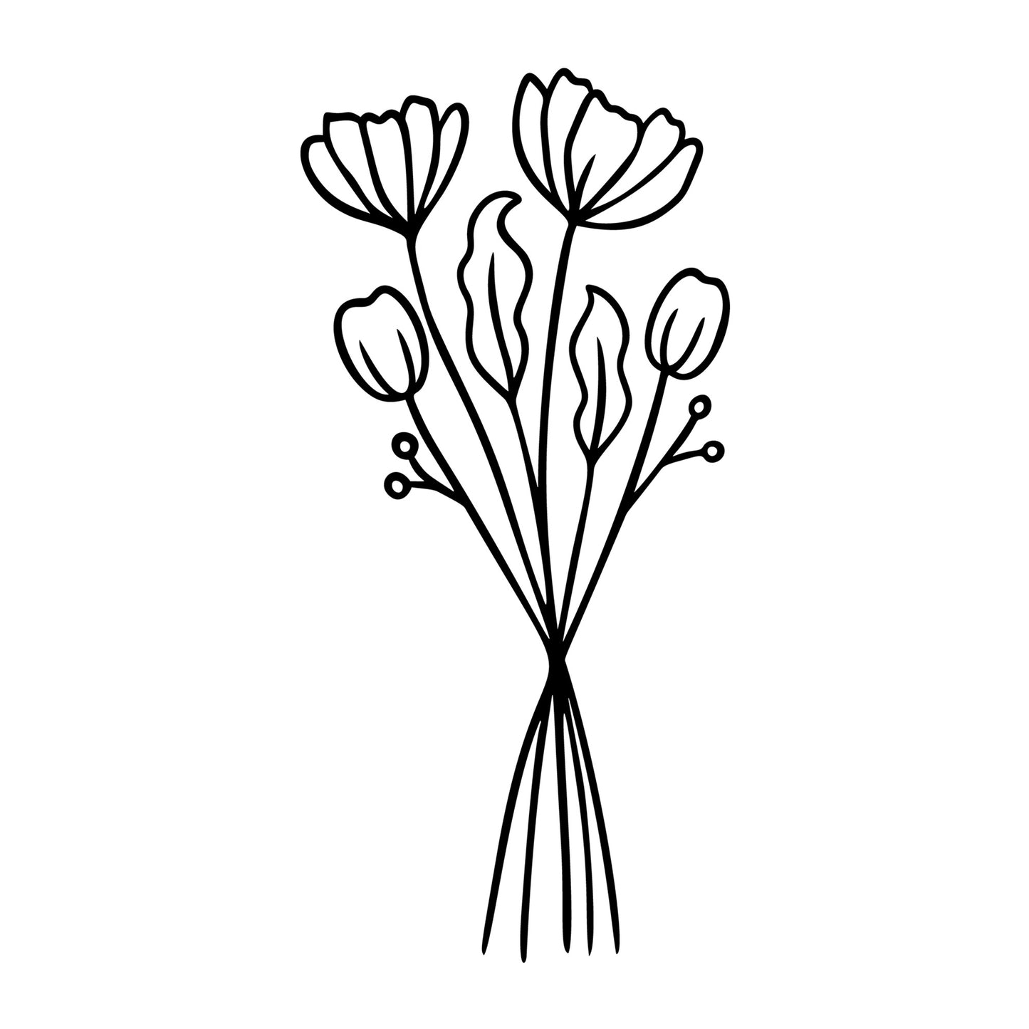 Wildflowers SVG design for Cricut, Silhouette, laser cutting, vinyl, sublimation, floral crafts, and DIY projects.