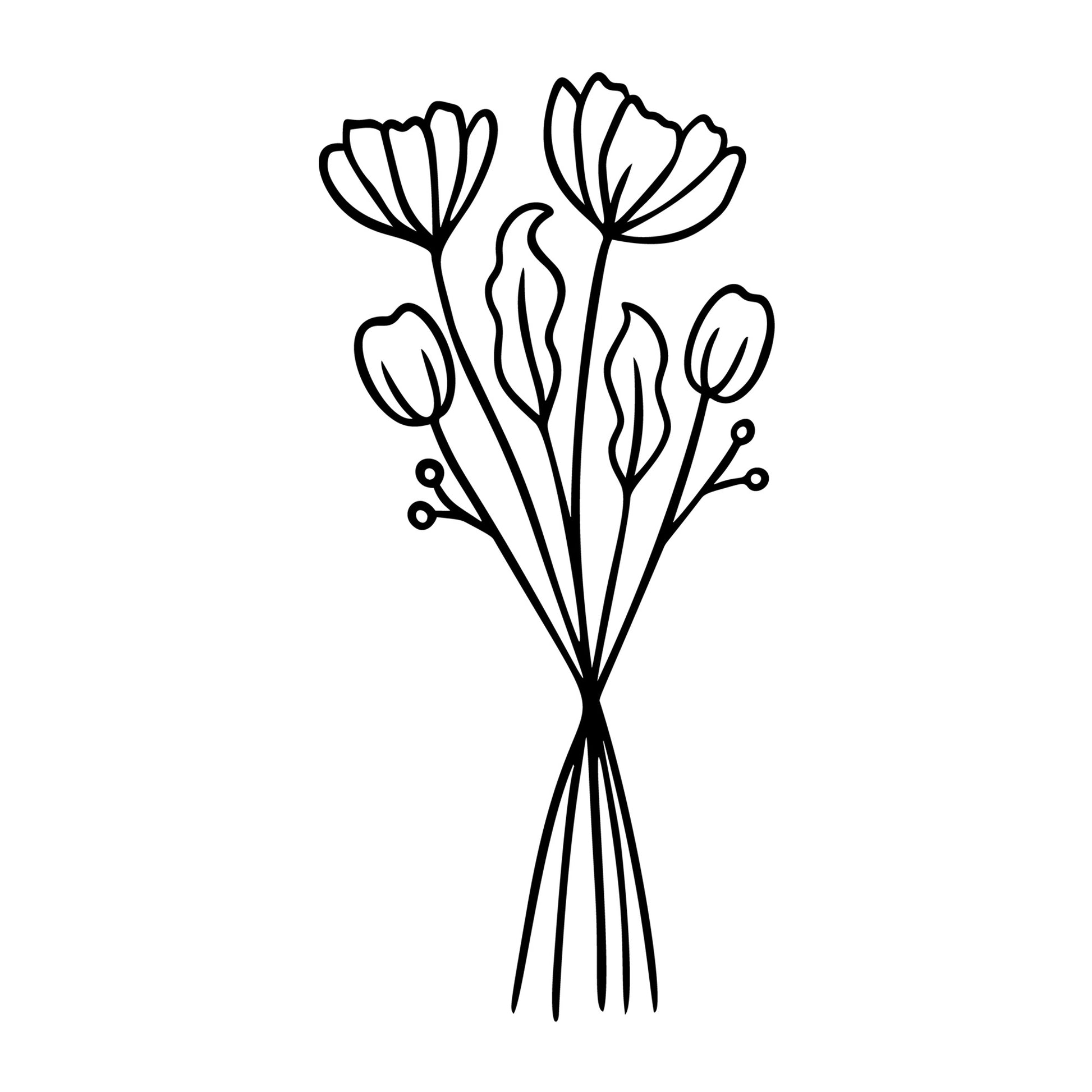 Wildflowers SVG design for Cricut, Silhouette, laser cutting, vinyl, sublimation, floral crafts, and DIY projects.